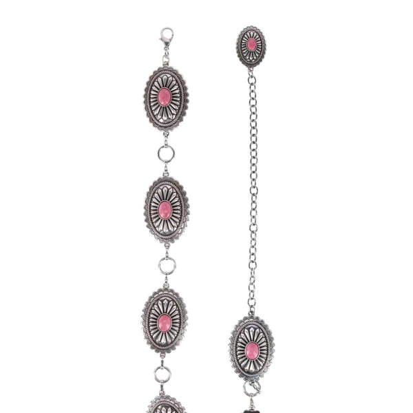 Ariat Women's Concho Chain Belt with Pink Inlays - Image 4