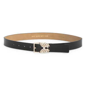 Kate Spade New York 32mm Rhinestone Flower Metal Buckle Belt