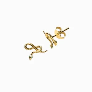 Awe Emerald Eye Snake Stud Earring