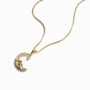 Awe Diamond Moon Wave Necklace