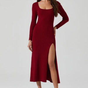 ASTR THE LABEL Kylie Ribbed Midi Sweater Dress